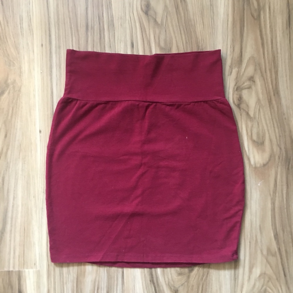 Charlotte Russe Maroon Mini Skirt Medium